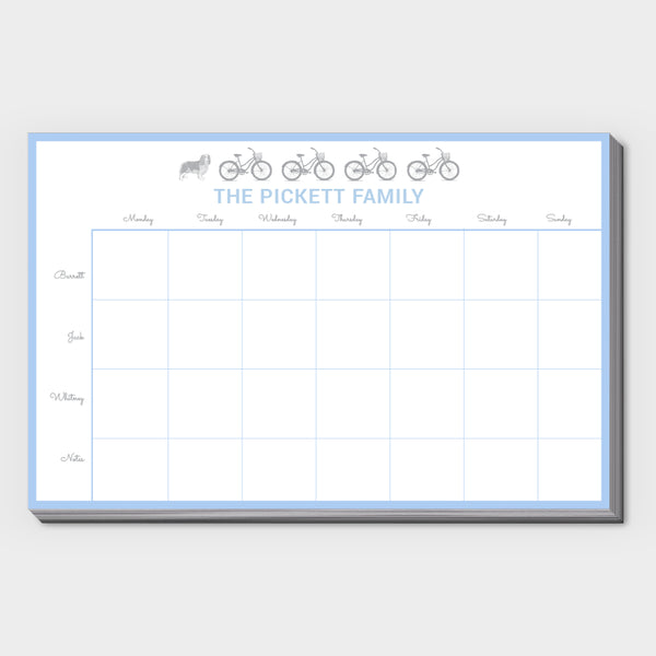 Bicycle Family Schedule Pad
