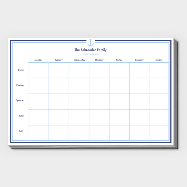 Anchor Family Schedule Pad