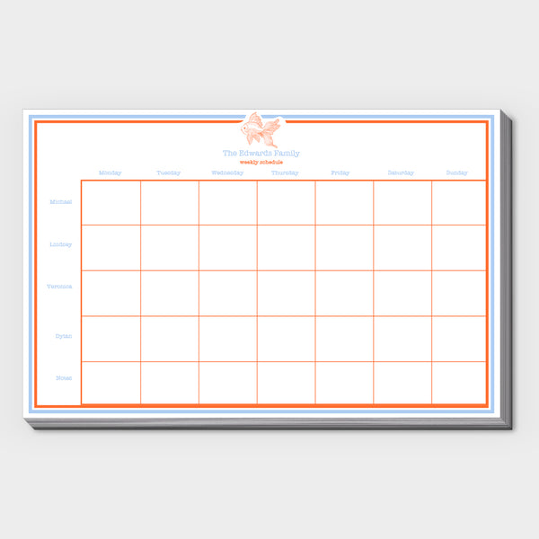 Goldfish Family Schedule Pad