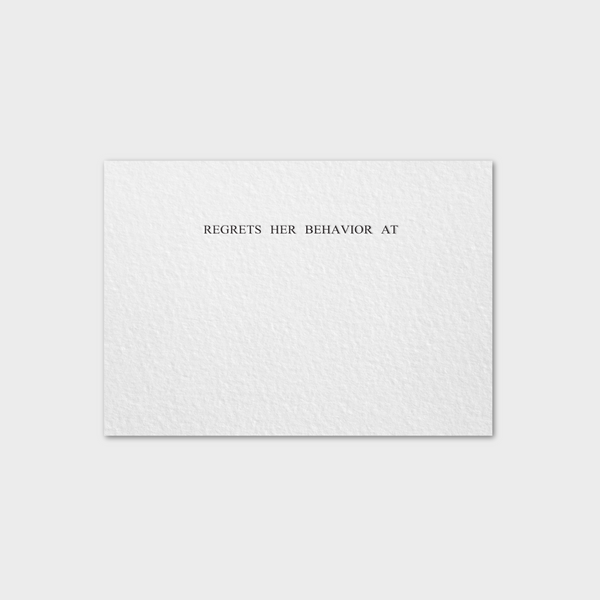 Regrets Their Behavior Notes Cards