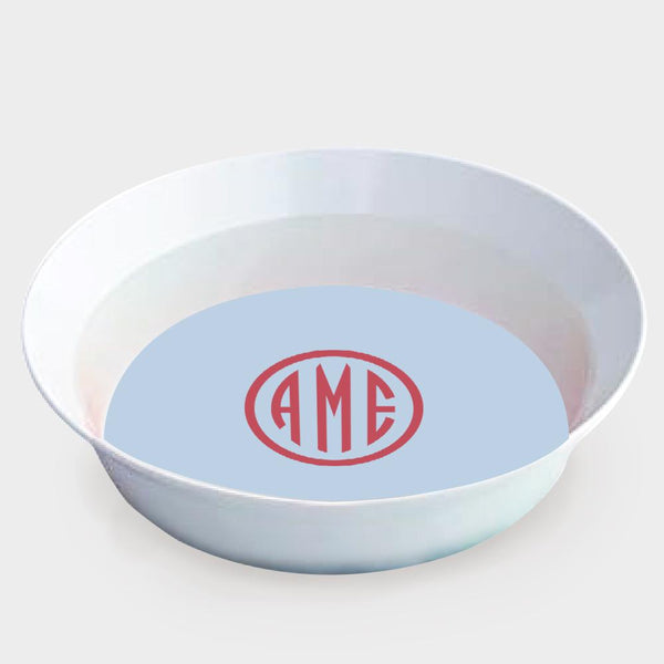 Bluebell and Red Monogram Melamine Bowl