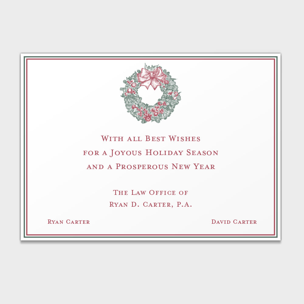 Wreath Corporate Holiday Card