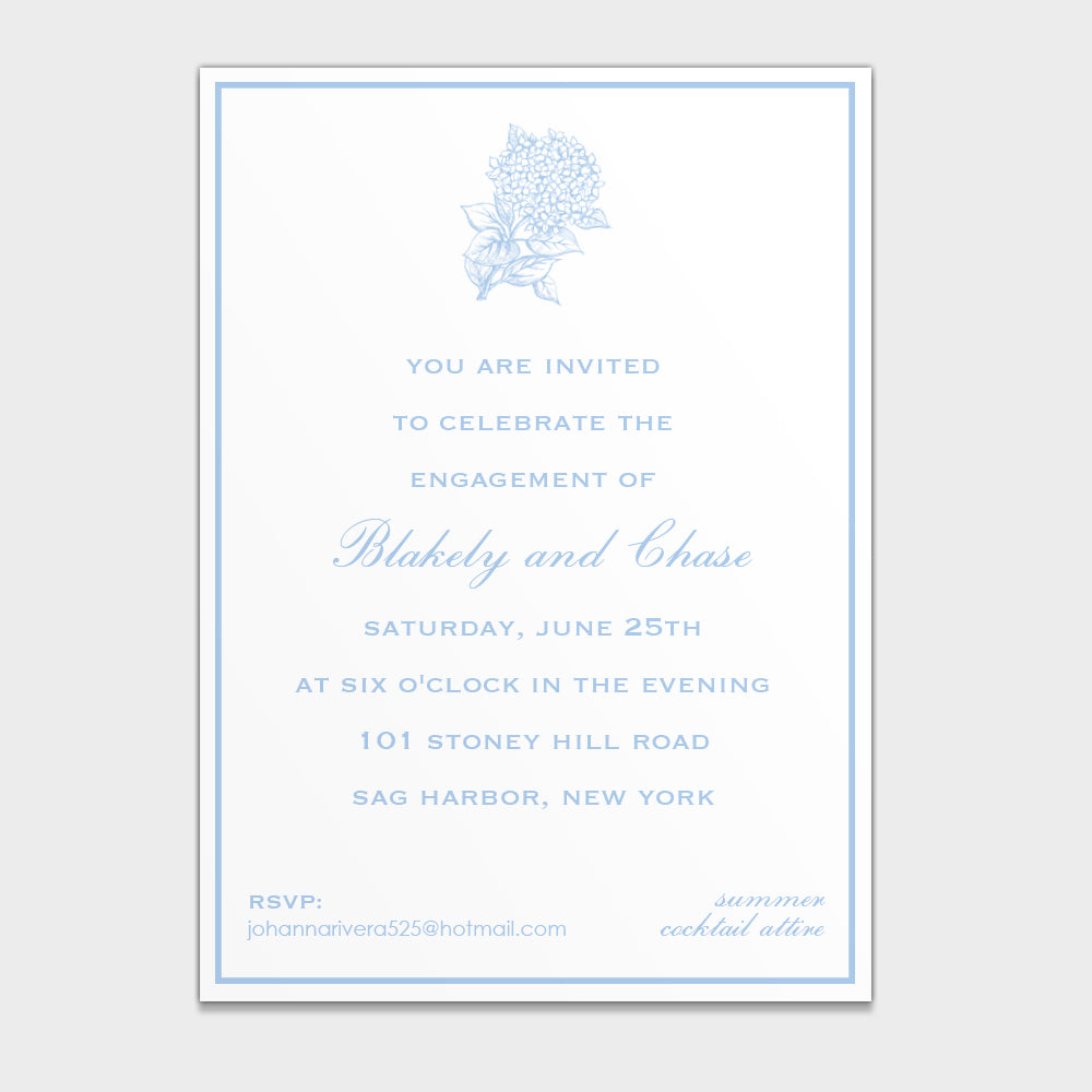 Engagement Hydrangea Invitation