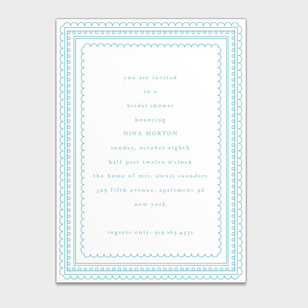 Bridal Shower Scallop Edge Invitation