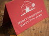 Folded Red Manger Christmas Card