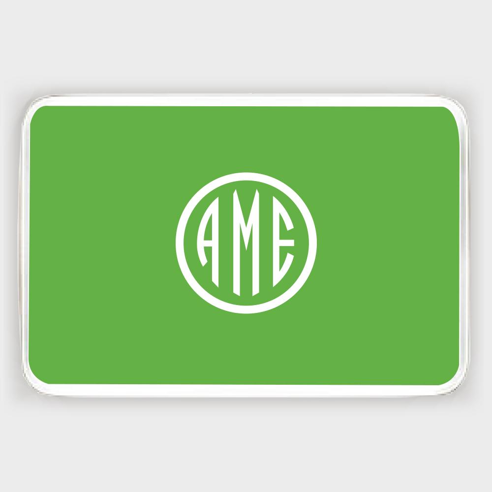 Citrus and White Monogram Melamine Tray