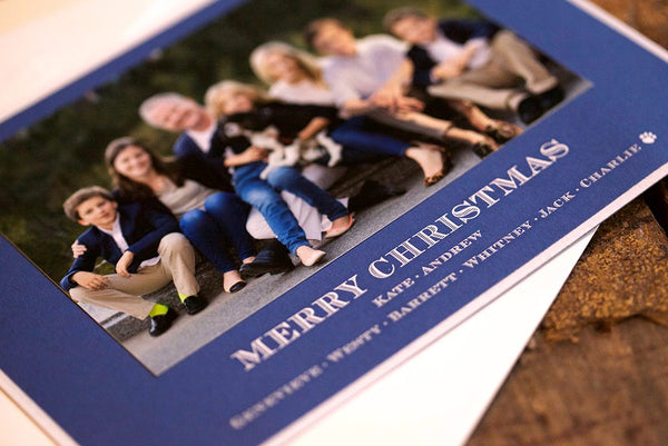 Navy Blue Blazer Christmas Card