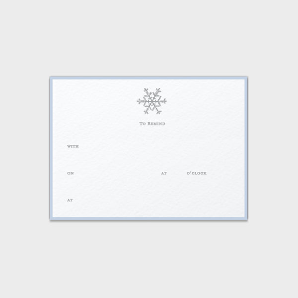 Snowflake “To Remind” Note Cards