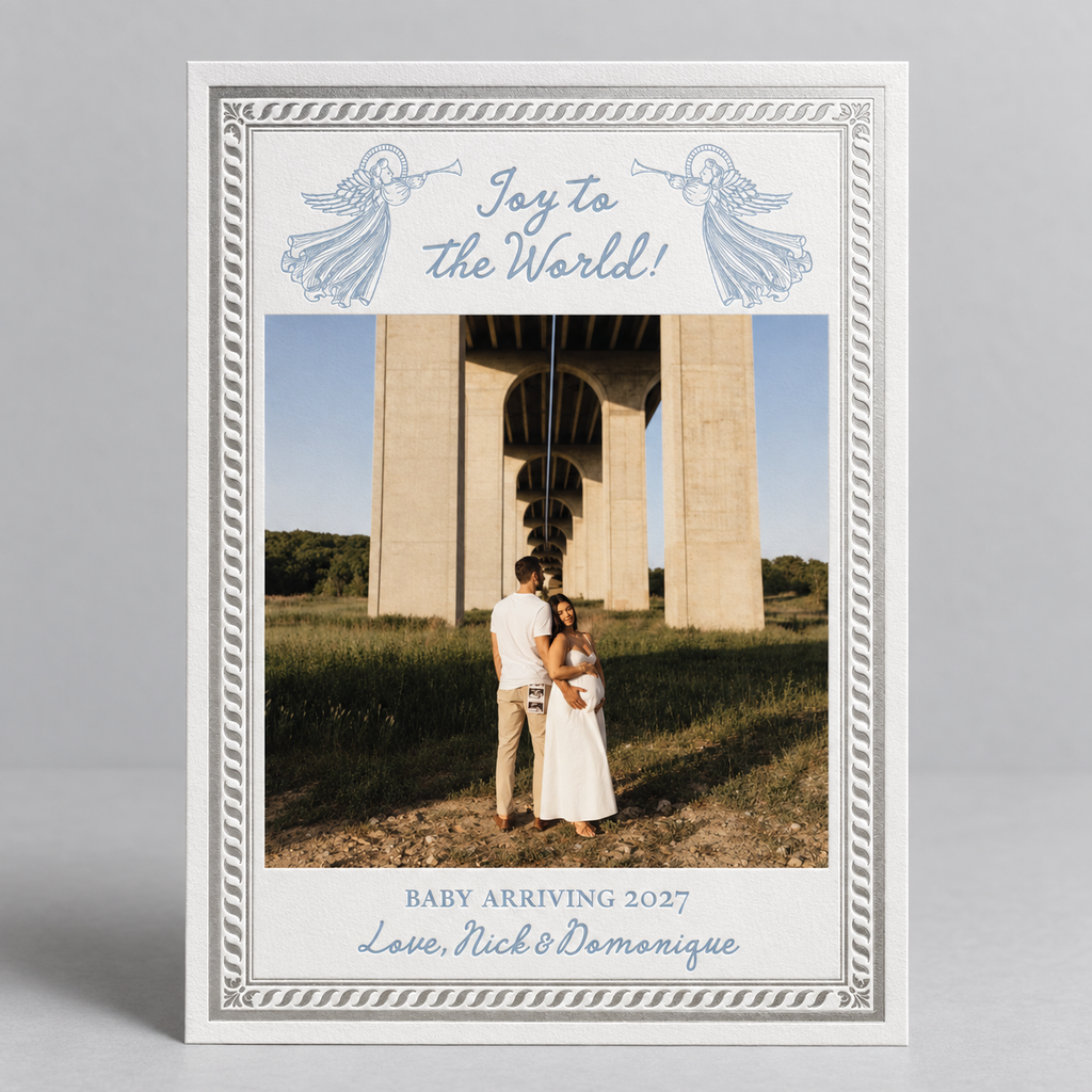 Joy to the World Holiday Card — 5" x 7" Foil Stamp