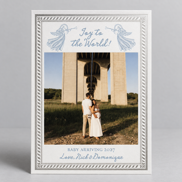 Joy to the World Holiday Card — 5" x 7" Foil Stamp