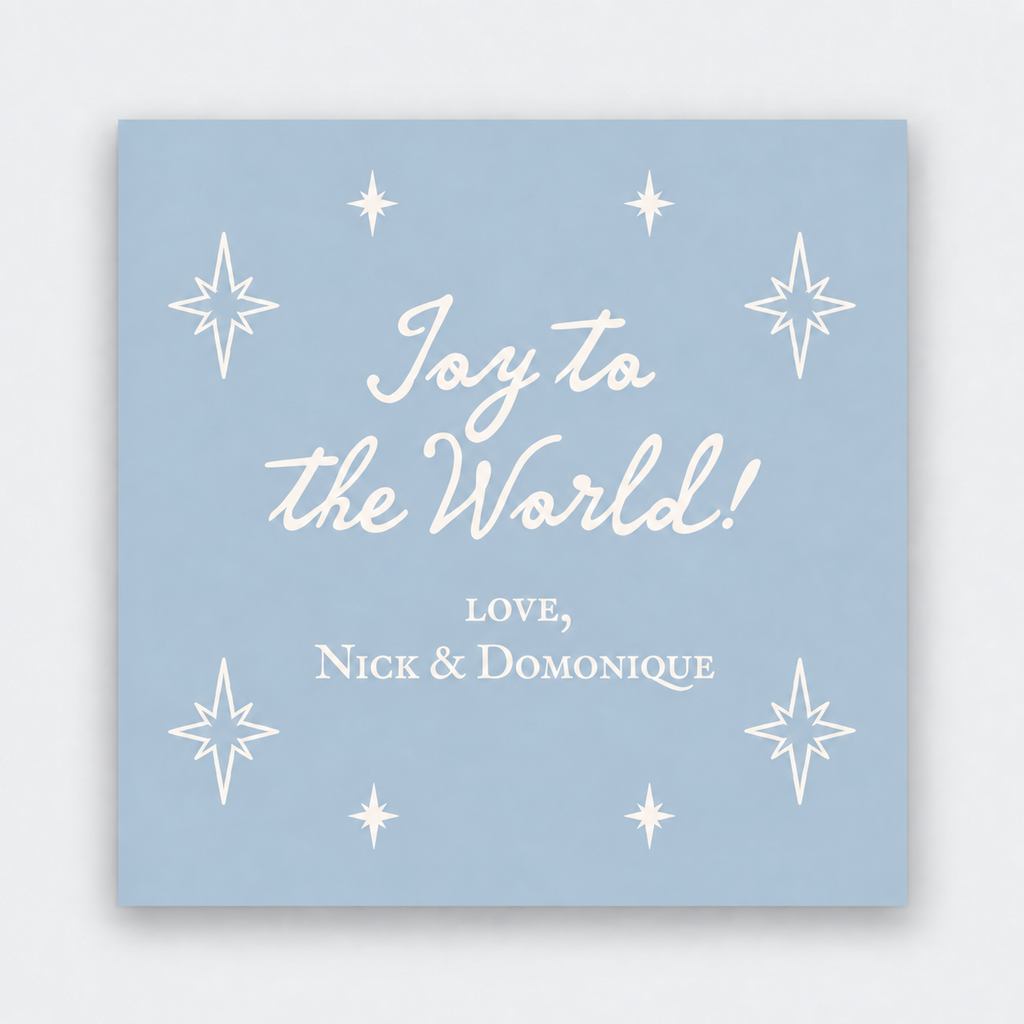 Joy to the World Blue Gift Stickers