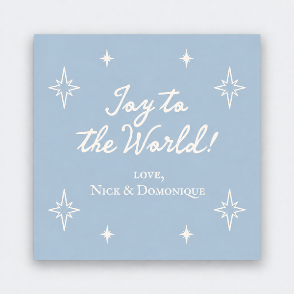 Joy to the World Blue Gift Stickers