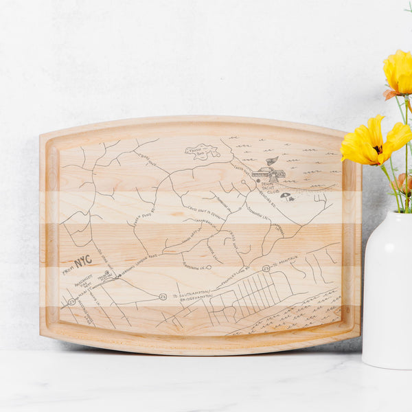 Amagansett Map Cutting Board
