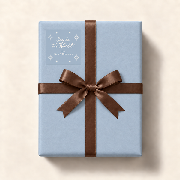 Joy to the World Blue Gift Stickers