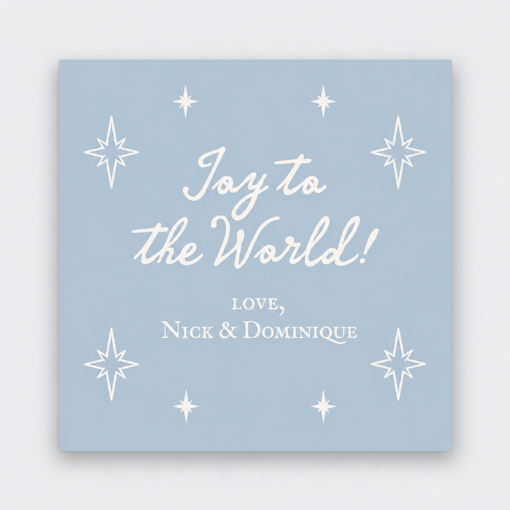 Joy to the World Blue Gift Stickers