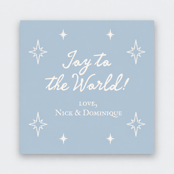 Joy to the World Blue Gift Stickers