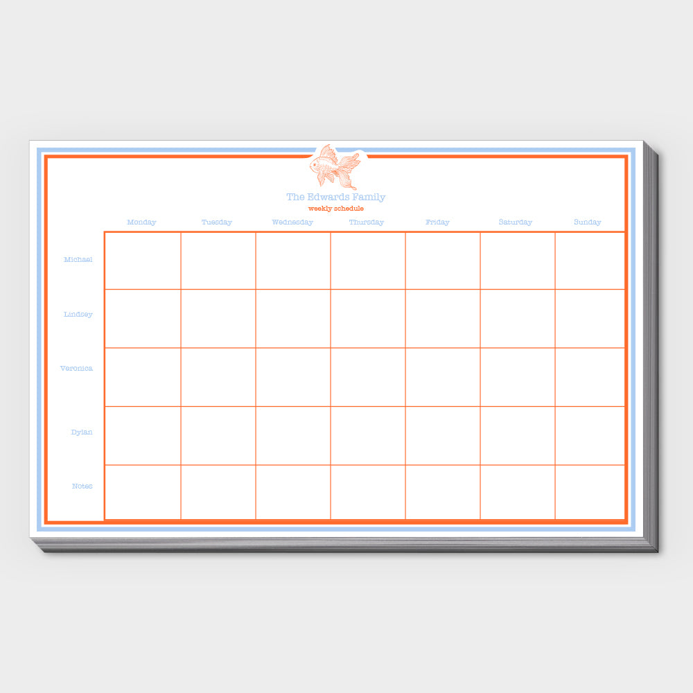 Goldfish Family Schedule Pad