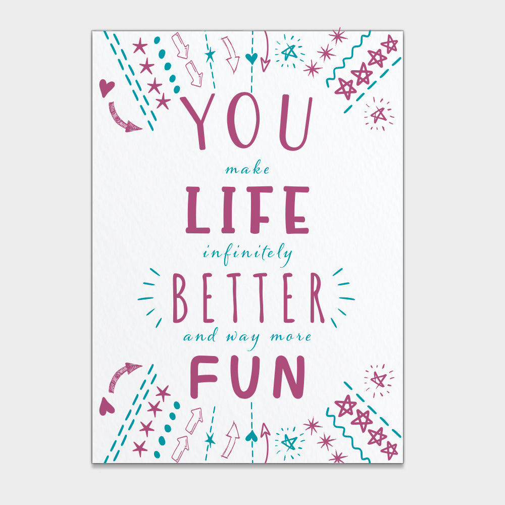 'Infinitely Better' Valentine's Day Note Card