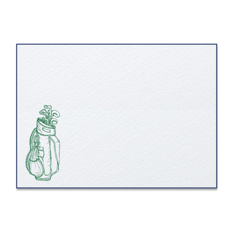 Letterpress Golf Bag Note Cards - Navy