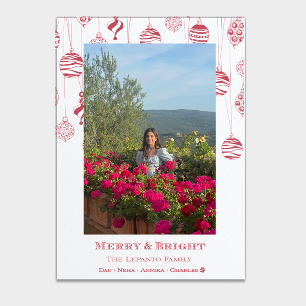 Red Ornaments Holiday Card