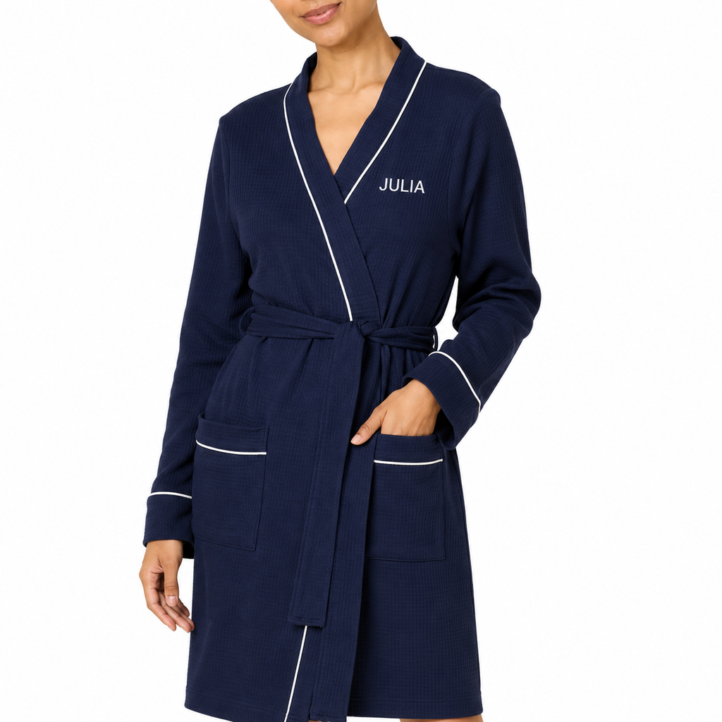 Custom Embroidered Waffle Robe
