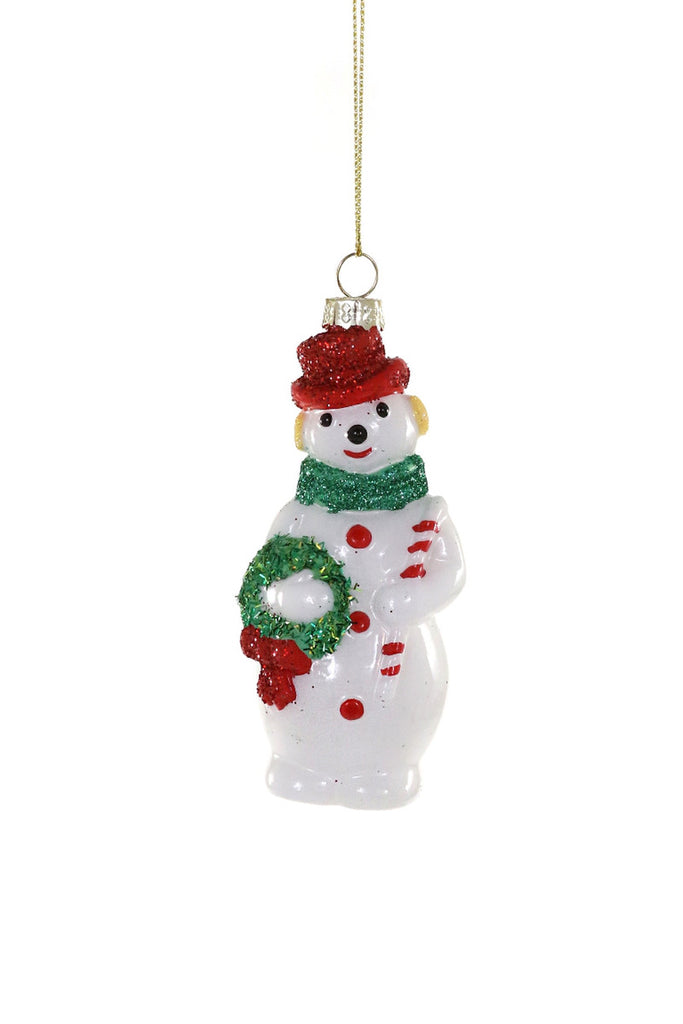 Cody Foster Snowman with Candy Cane Ornament