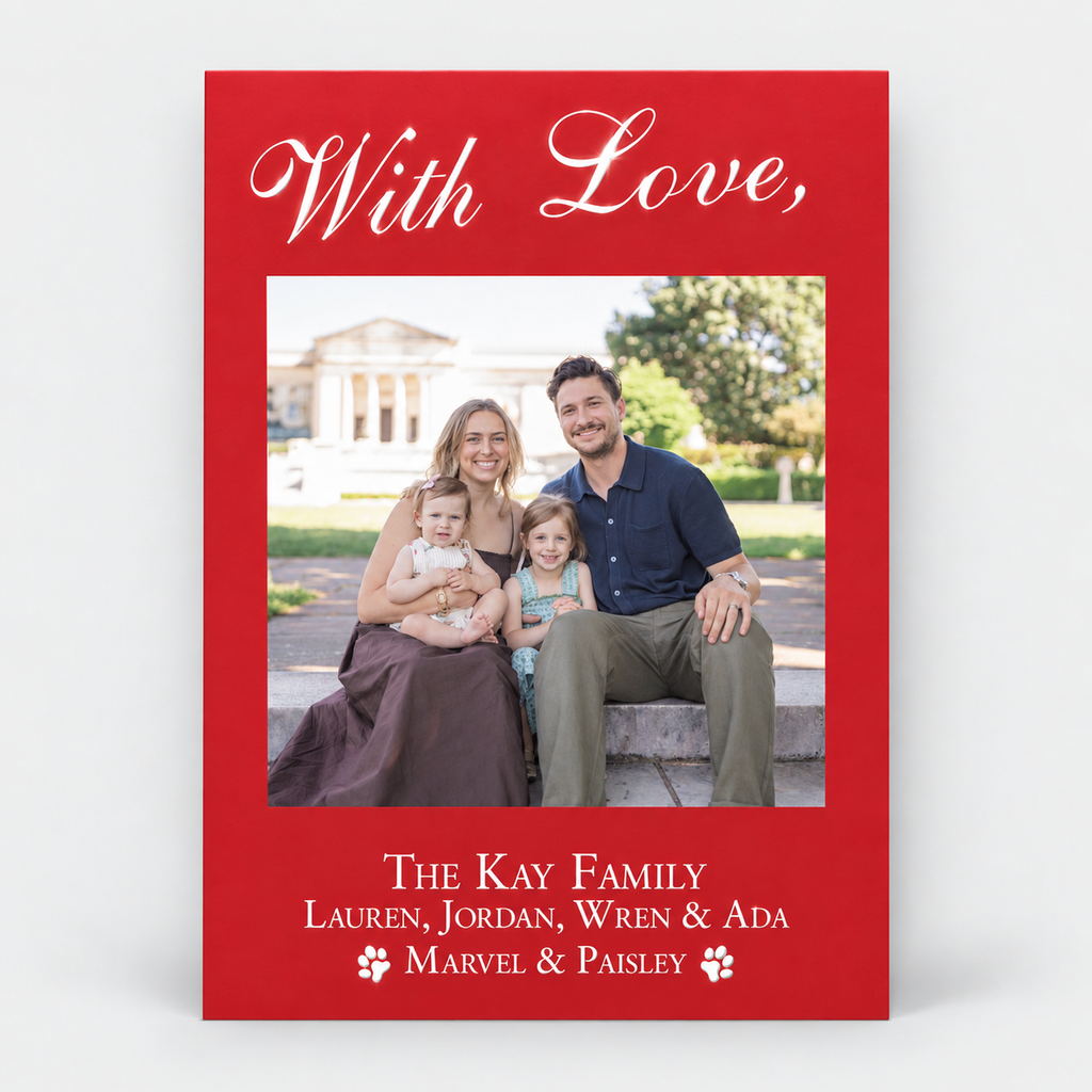 With Love Holiday Card — 5" x 7" Foil Stamp