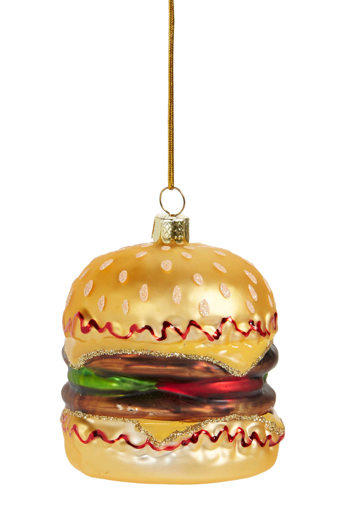 Double Cheeseburger Metallic Ornament