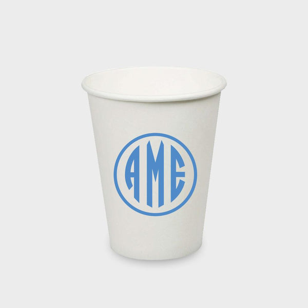 Blue Monogram Paper Cup