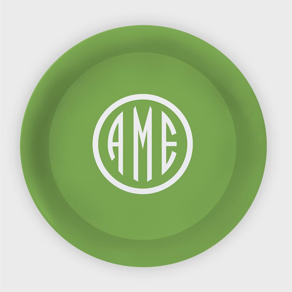 Citrus and White Monogram Melamine Plate