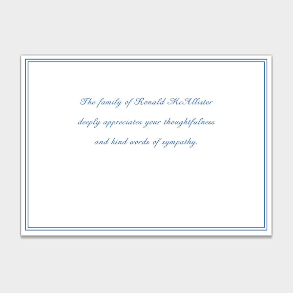 Classic Script Sympathy Card
