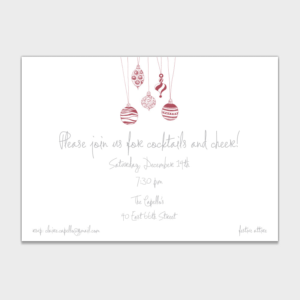 Ornaments Silver Invitation