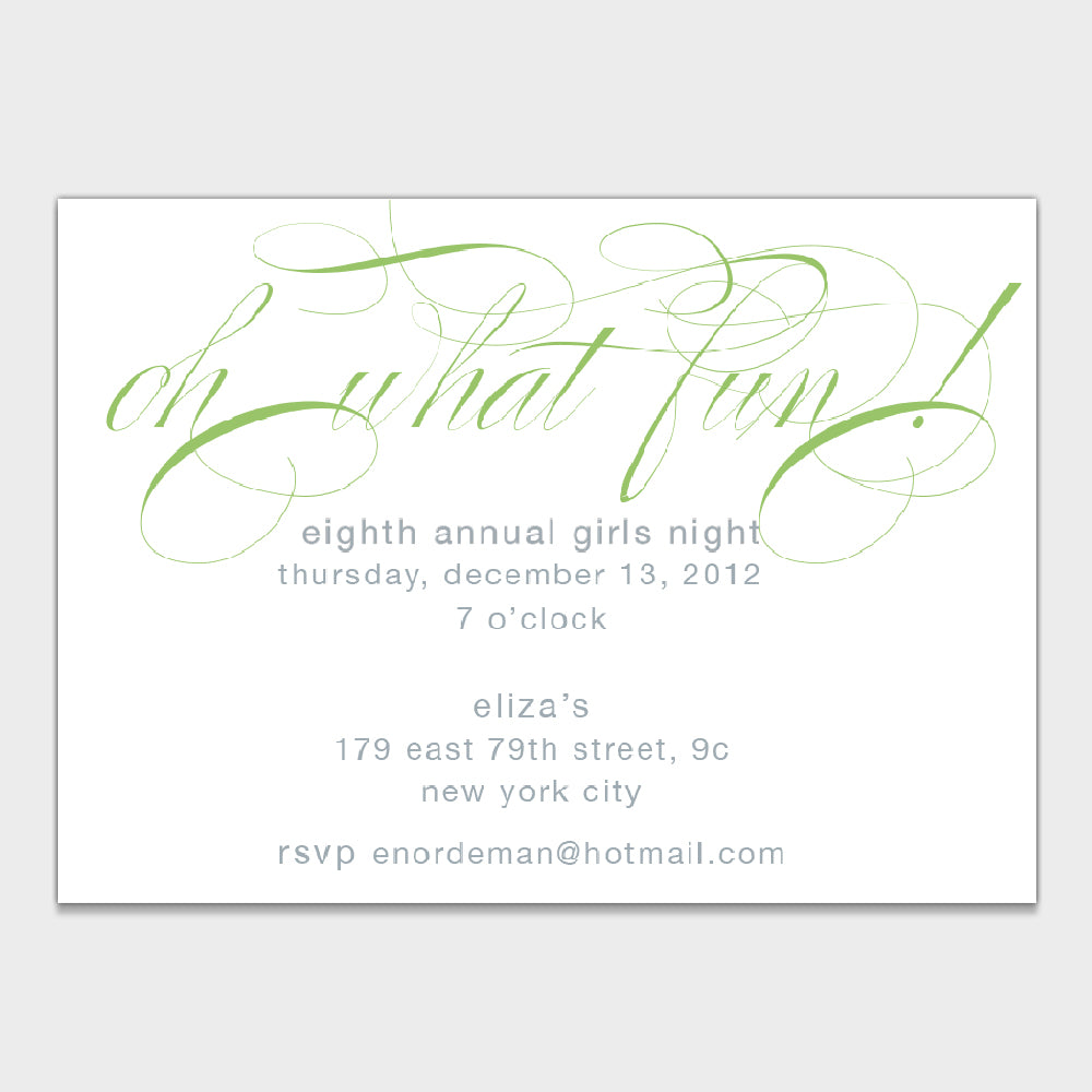 What Fun Green Invitation