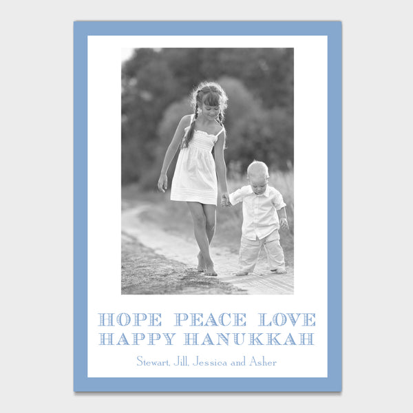 Blue Elegance Hanukkah Card