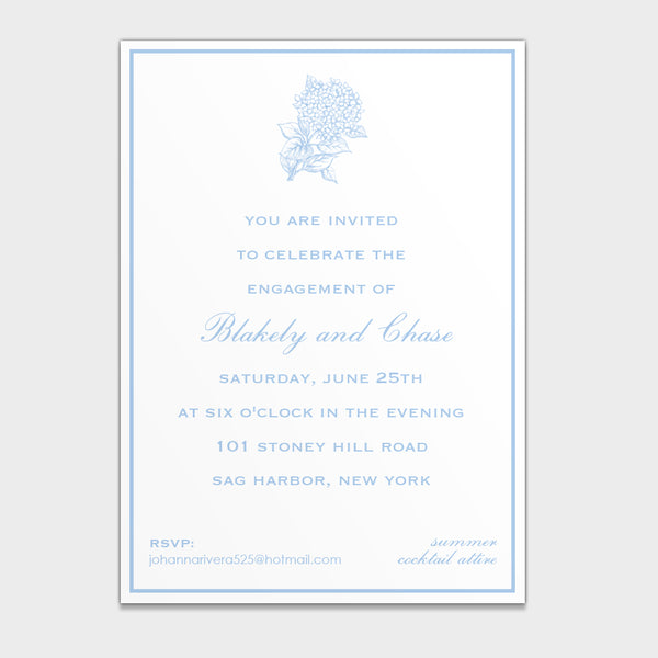 Engagement Hydrangea Invitation