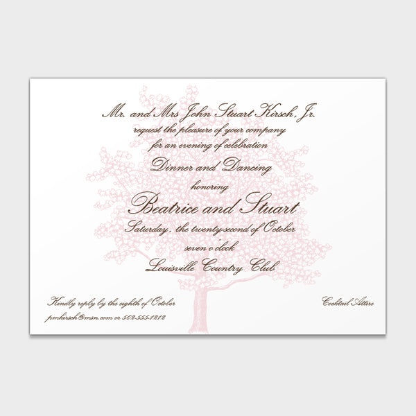 Engagement Pink Tree Invitation