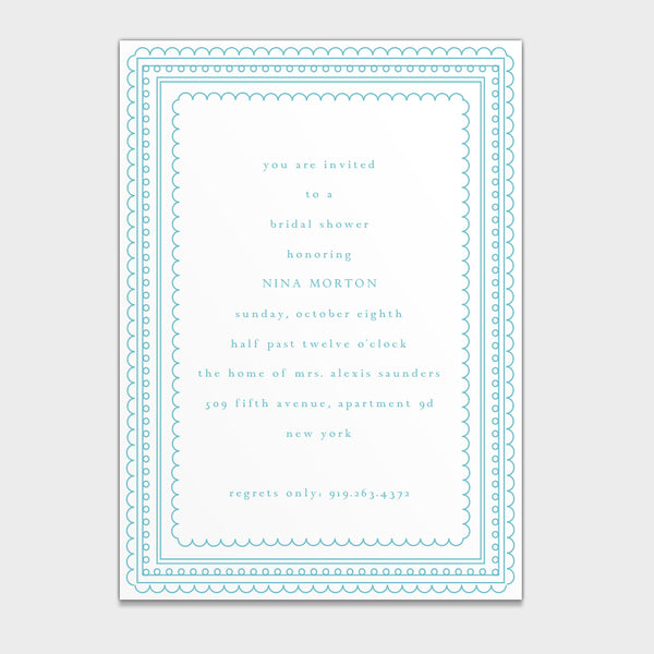 Bridal Shower Scallop Edge Invitation