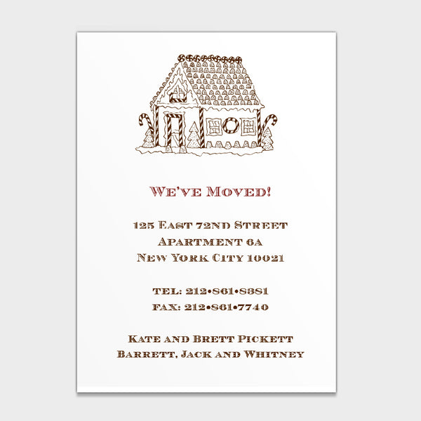 Gingerbread House Moving Card
