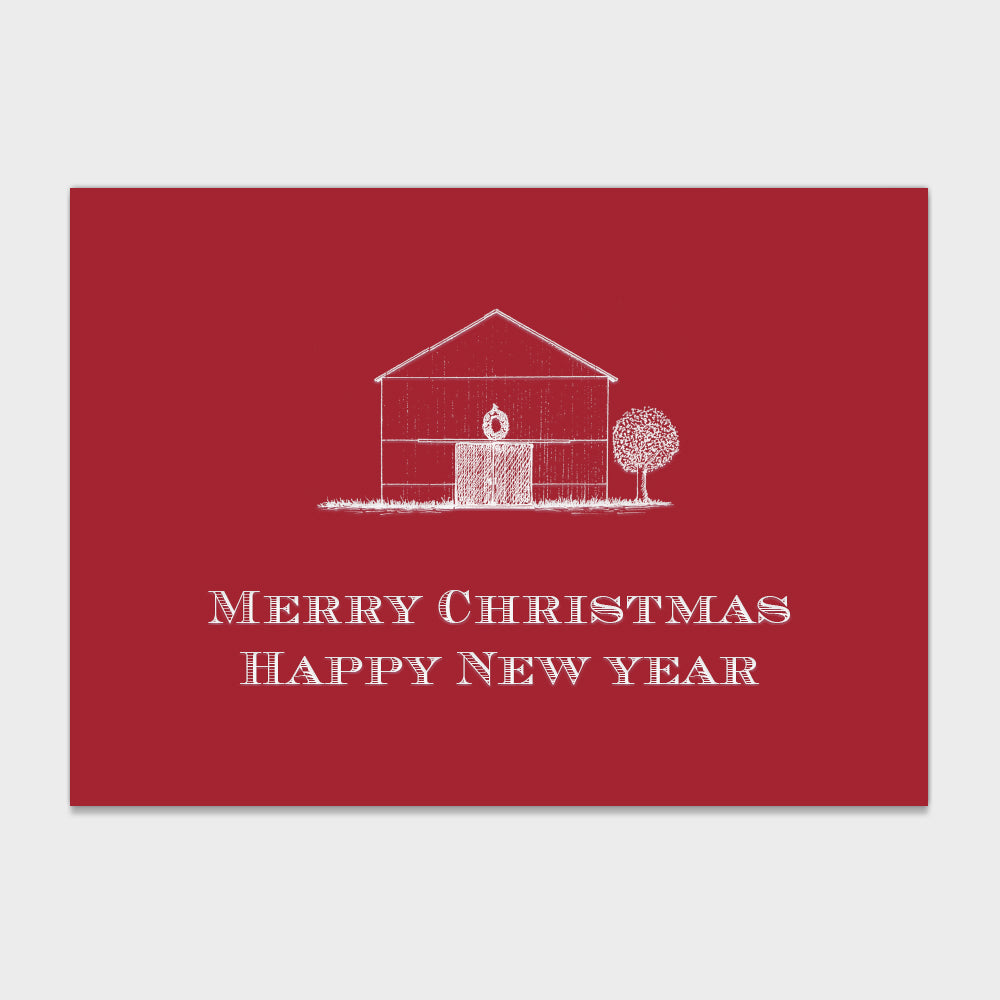 Folded Red Manger Christmas Card