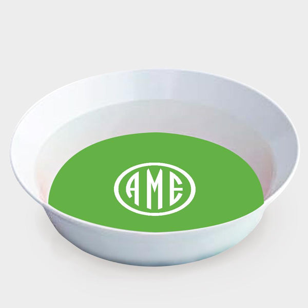 Citrus and White Monogram Melamine Bowl