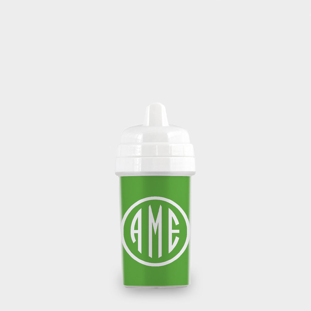 Citrus and White Monogram Sippy Cup