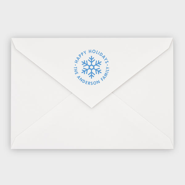 Snowflake Round Holiday Stamp