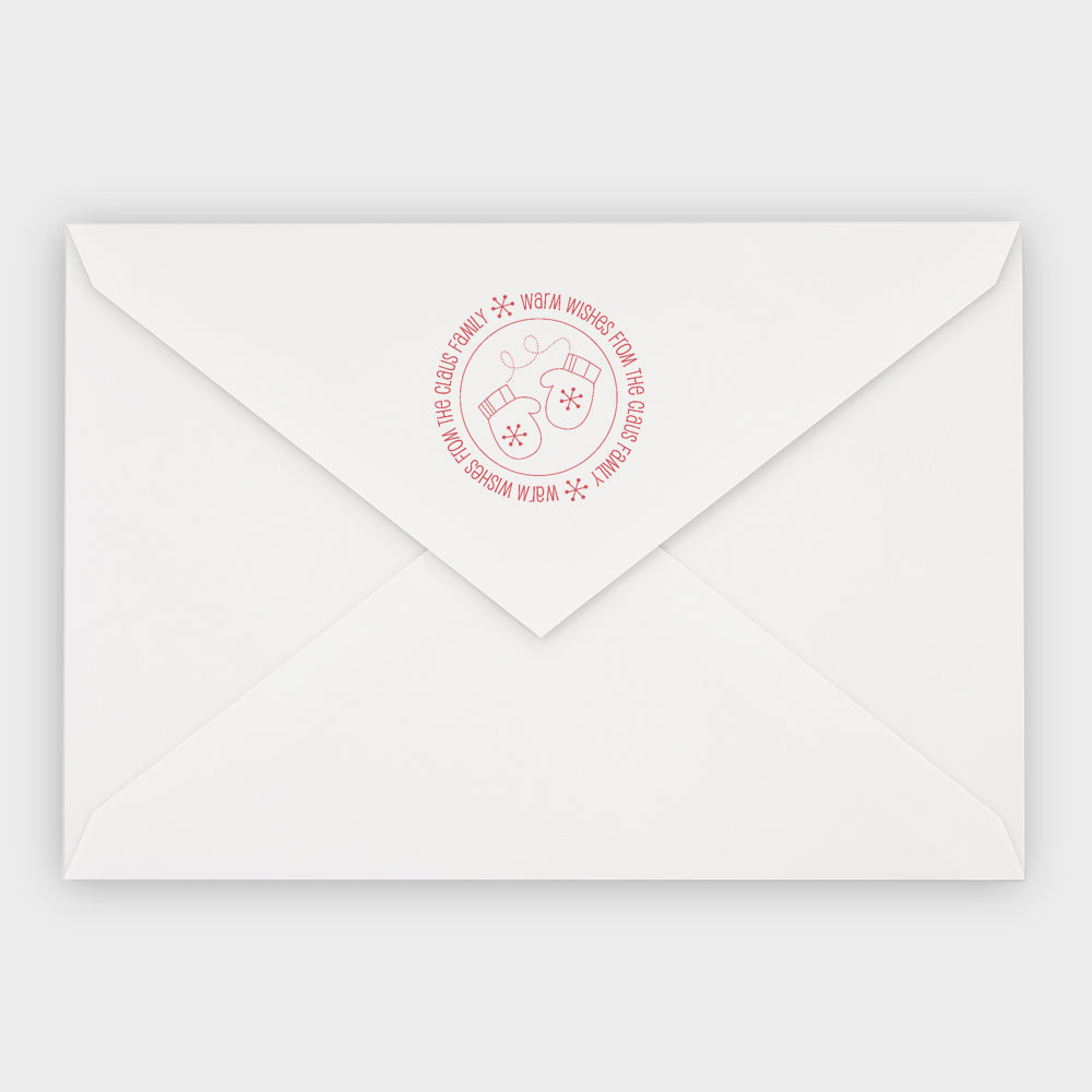 Warm Wishes Round Holiday Stamp