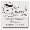Snowman Square Holiday Stamp