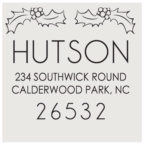 Hutson Holly Square Holiday Stamp