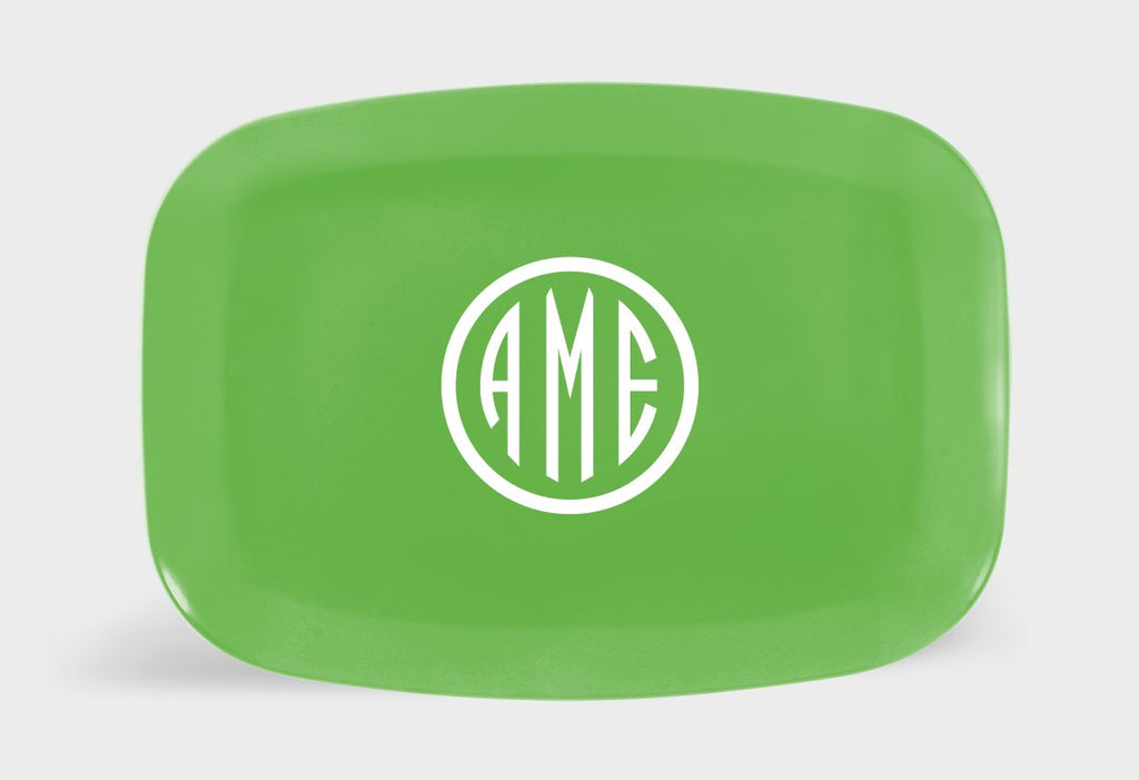 Citrus and White Monogram Melamine Platter