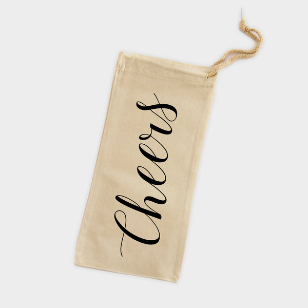 Cheers Canvas Wine Tote