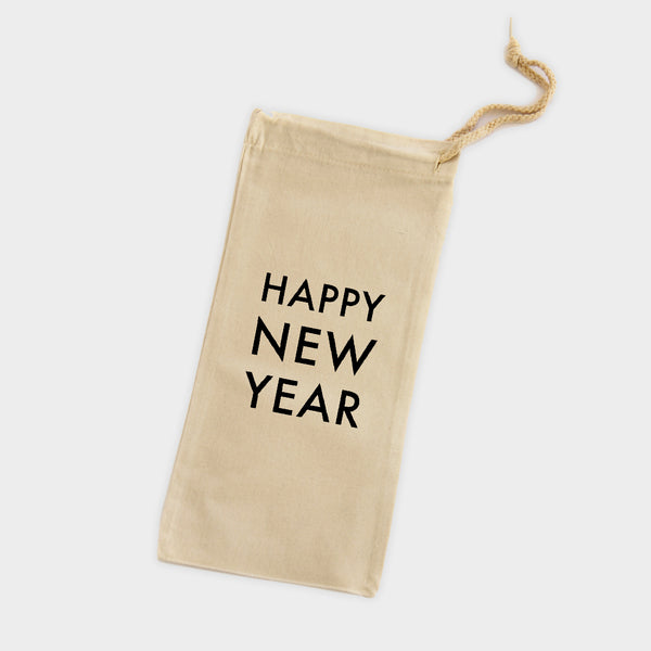 New Year Canvas Wine Tote