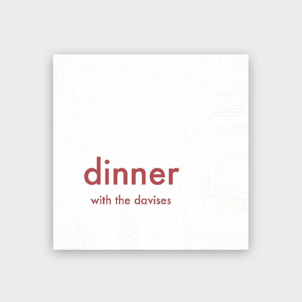 Dinner with Holiday Napkins
