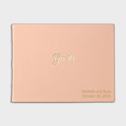 Blush Leather Guest Book